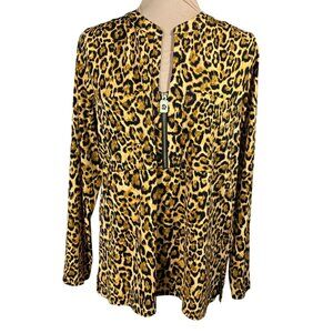 New Michael Michael Kors Top Leopard Pullover Size L Large